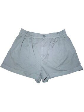 Pistola Womens High Waist Pleated Shorts Size 29 Olive Green Cotton Stretch.